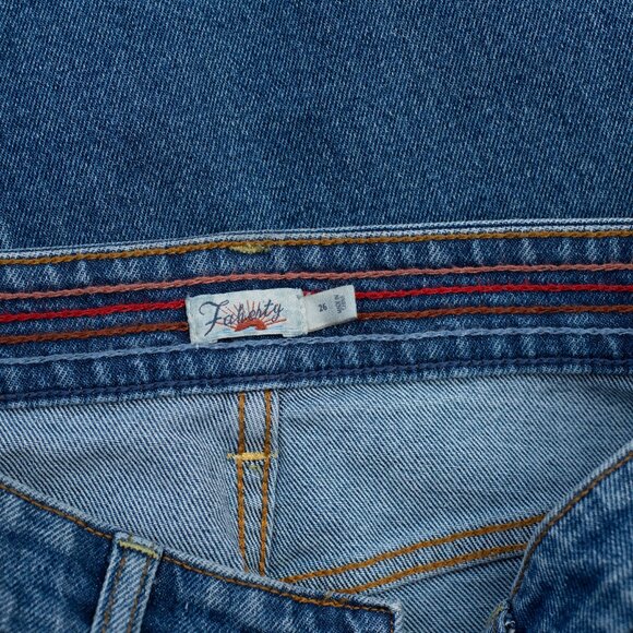 Faherty Mercer Bay Denim Midi Skirt Blue Button Front Organic Cotton Women’s 26 - Picture 6 of 8